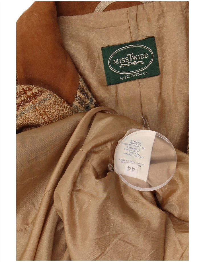 Misstwidd Womens 3 Button Blazer Jacket IT 44 Medium Beige Check