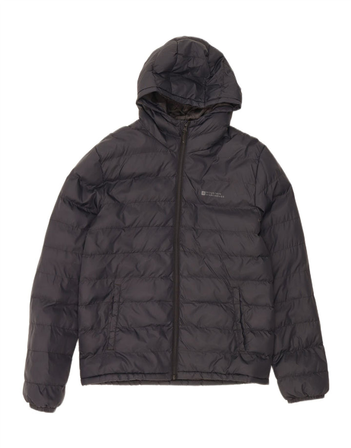 MOUNTAIN WAREHOUSE Mens Hooded Padded Jacket UK 38 Medium Navy Blue Nylon Vintage Mountain Warehouse and Second-Hand Mountain Warehouse from Messina Hembry 
