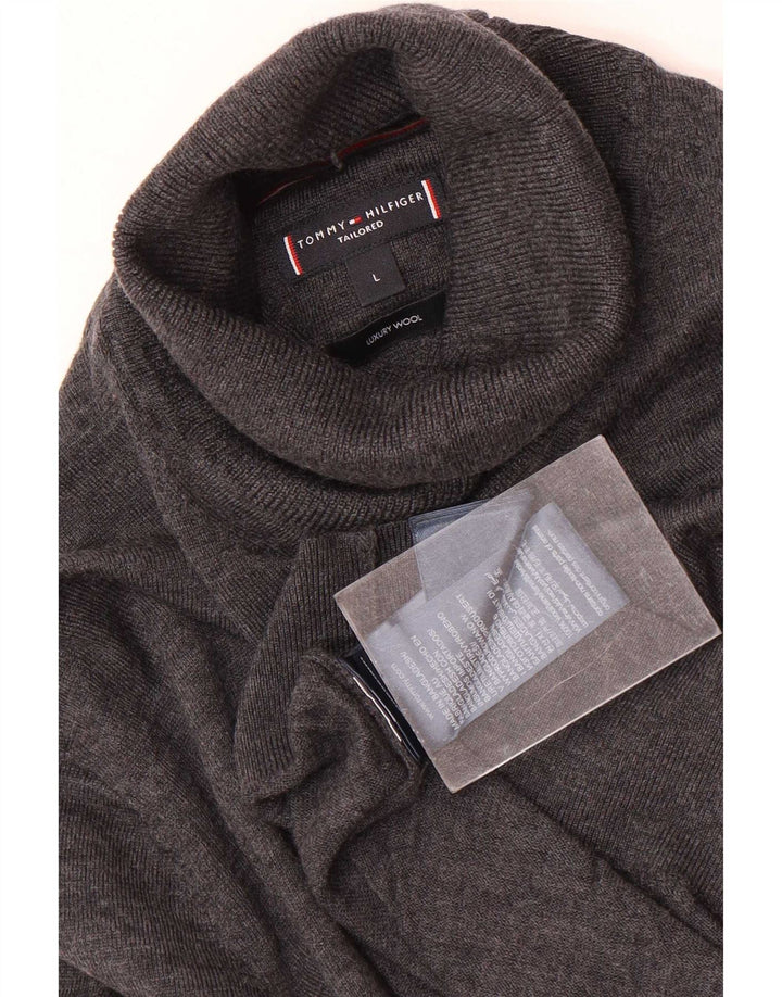 Tommy Hilfiger Herre Rullehalstrøje Sweater Stor Grå Uld