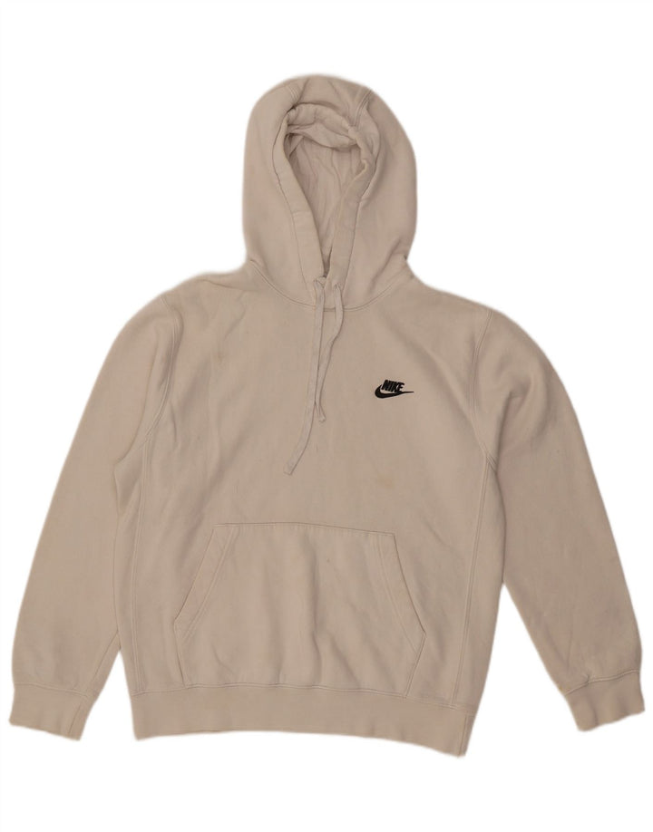 Felpa con cappuccio da uomo Nike Small in cotone bianco