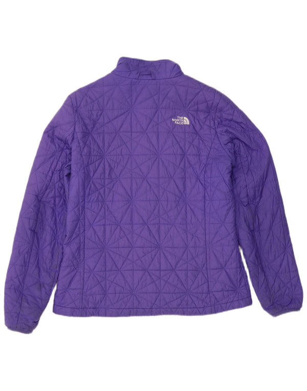 The North Face Womens Quilted Jacket UK 16 Large Purple Nylon