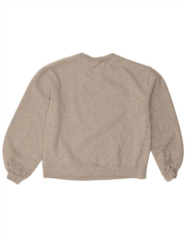 Tommy Hilfiger Dame Grafisk Oversized Sweatshirt Jumper UK 14 Medium Grå