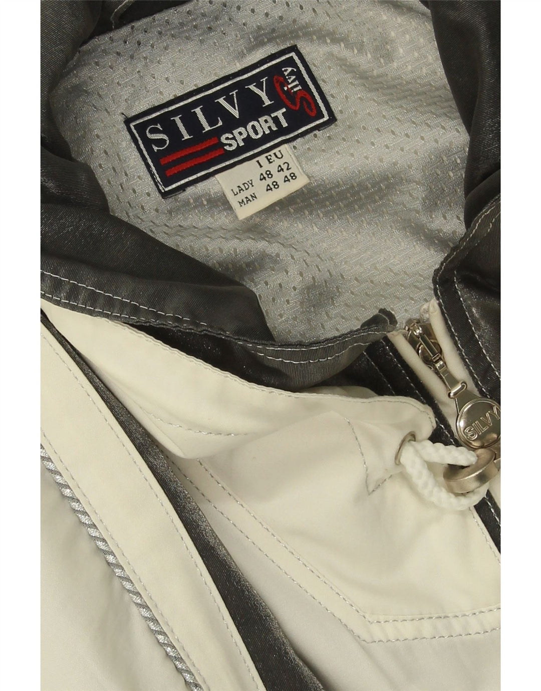 SILVY Mens Tracksuit Top Jacket IT 48 Medium White Cotton Vintage Silvy and Second-Hand Silvy from Messina Hembry 