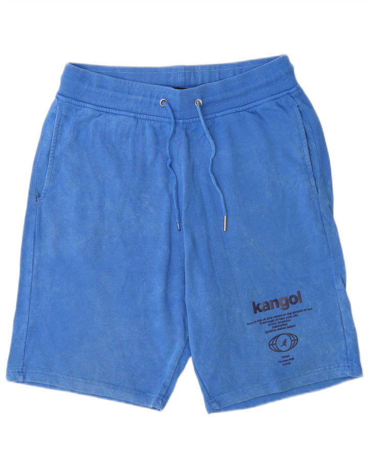Kangol Mens Graphic Sport Shorts Large Blue Cotton
