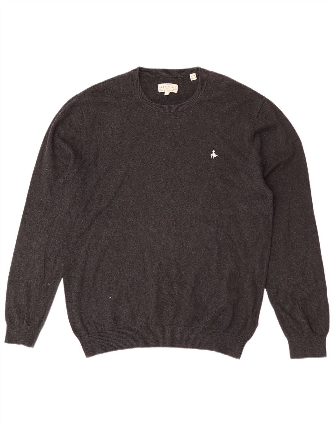 Jack Wills Mens Crew Neck Jumper Sweater Large Grey Cotton