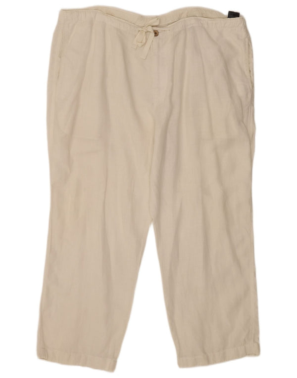 Nautica Mens Loose Fit Trousers XL W40 L28 White Linen