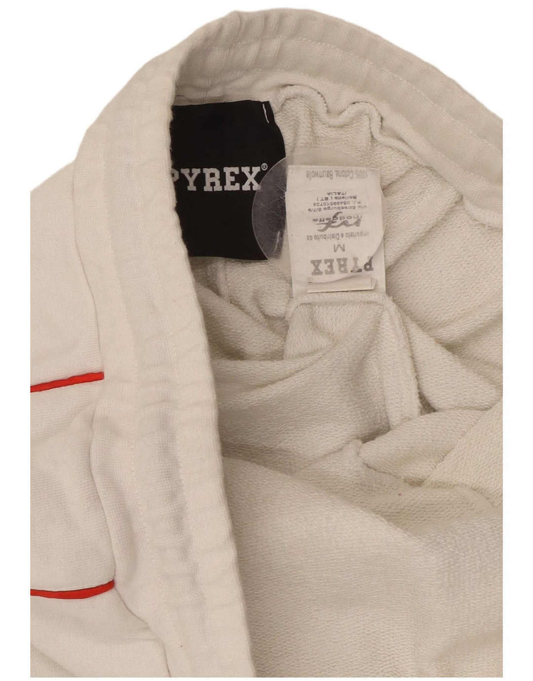 PYREX Mens Graphic Sport Shorts Medium  White Cotton