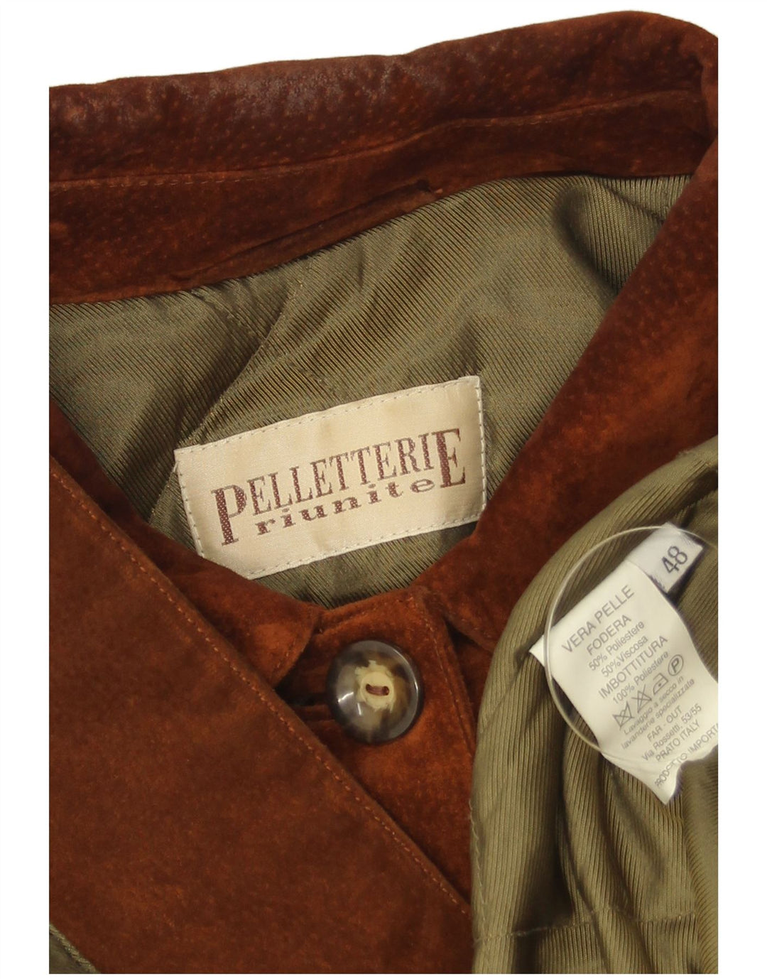 Pelletteria Womens Suede Jacket IT 48 XL Brown Leather