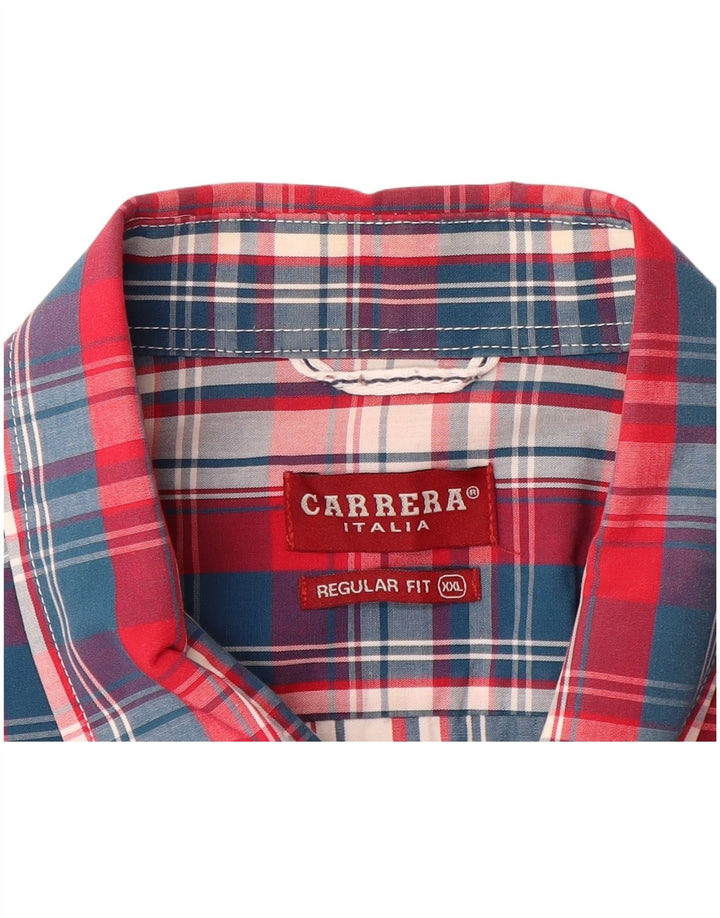 CARRERA Mens Regular Fit Short Sleeve Shirt 2XL Multicoloured Check Cotton