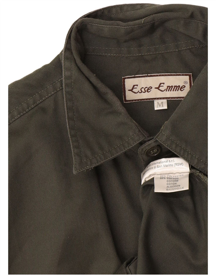 ESSE EMME  Mens Military Shirt Medium Khaki Polyester