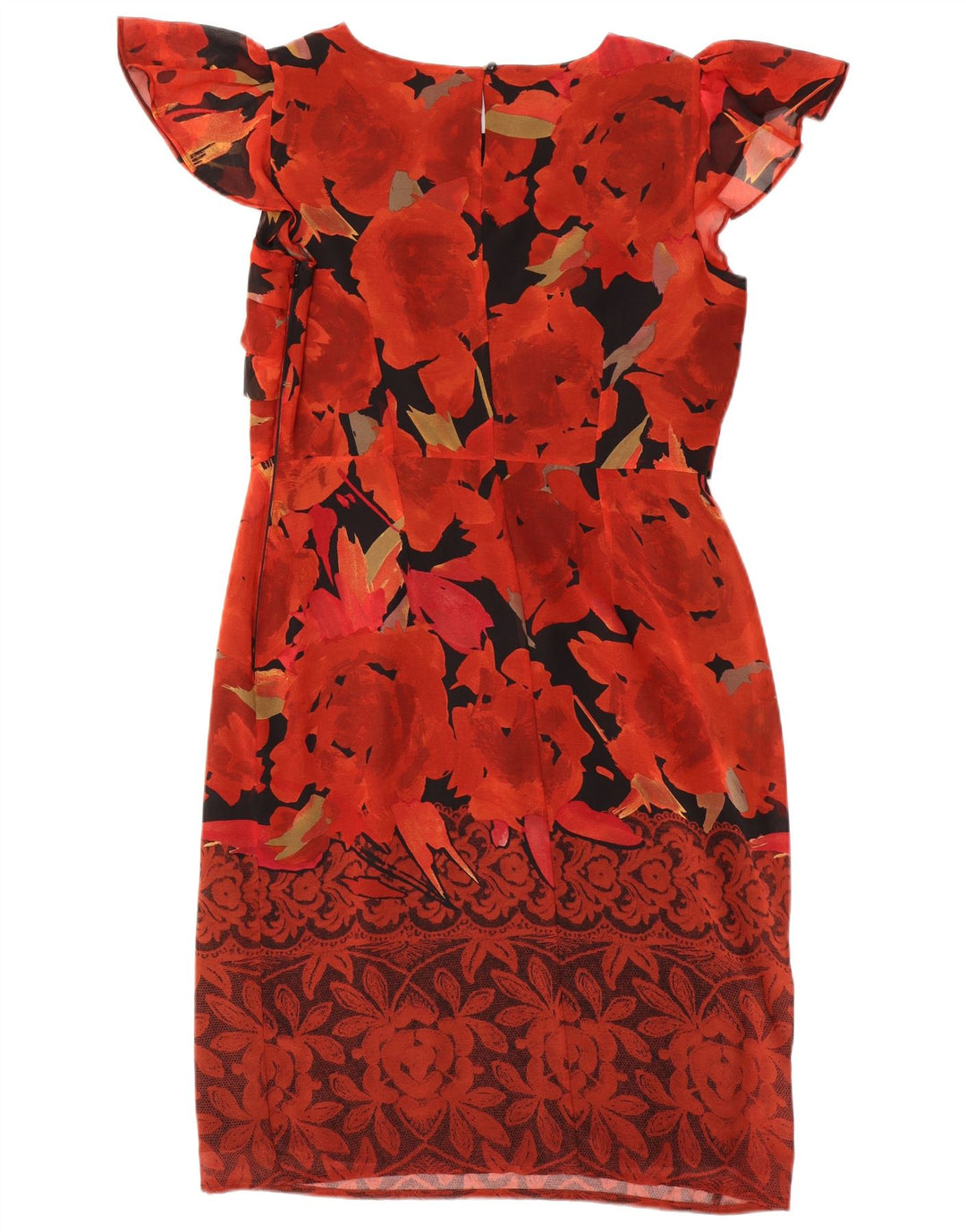 PER UNA Womens Sheath Dress UK 14 Large  Red Floral Polyester