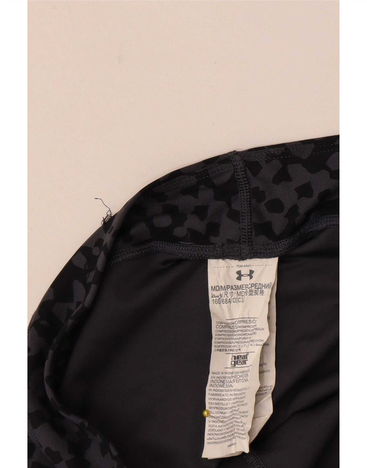 Under Armour Womens Leggings UK 12 Medium Grey Geometric Polyester