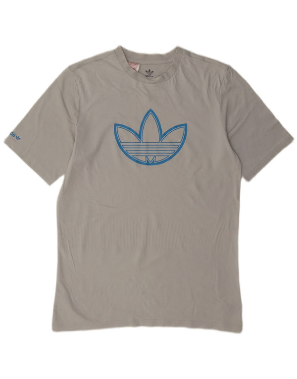 Adidas Boys Graphic T-Shirt Top 15-16 Years Grey Cotton
