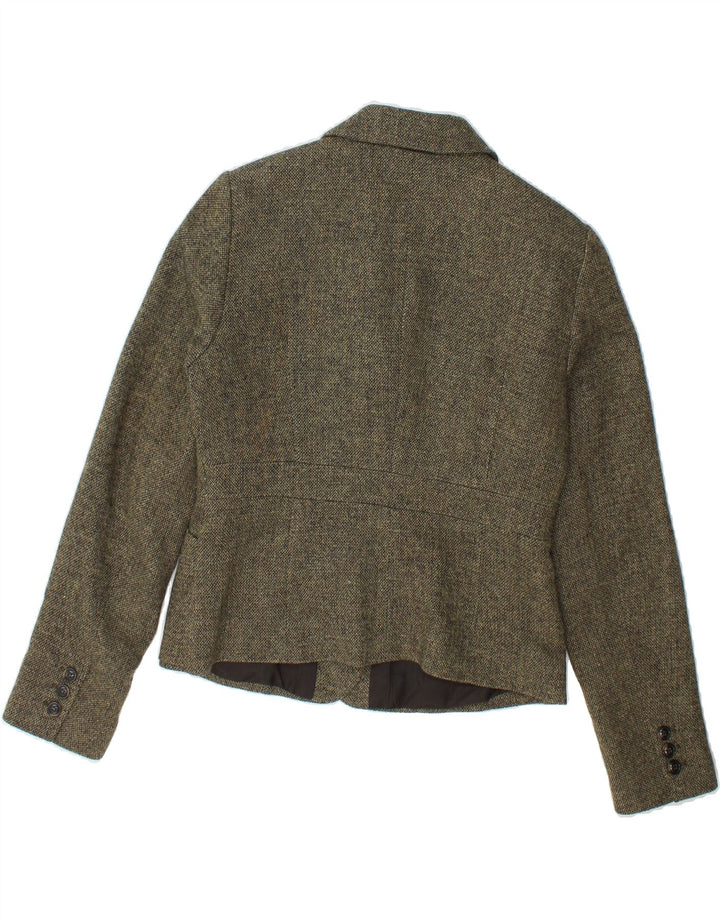 MORE & MORE  Womens Crop 4 Button Blazer Jacket UK 12 Medium  Green Wool Vintage MORE & MORE and Second-Hand MORE & MORE from Messina Hembry 