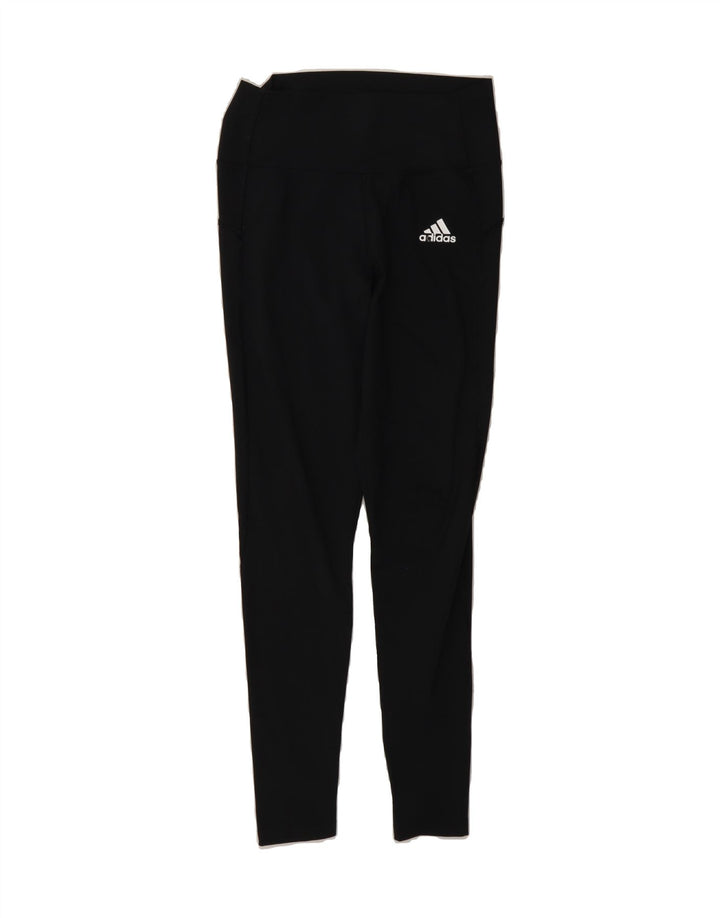 ADIDAS Womens Aeroready Leggings UK 8/10 Small Black Polyester Vintage Adidas and Second-Hand Adidas from Messina Hembry 