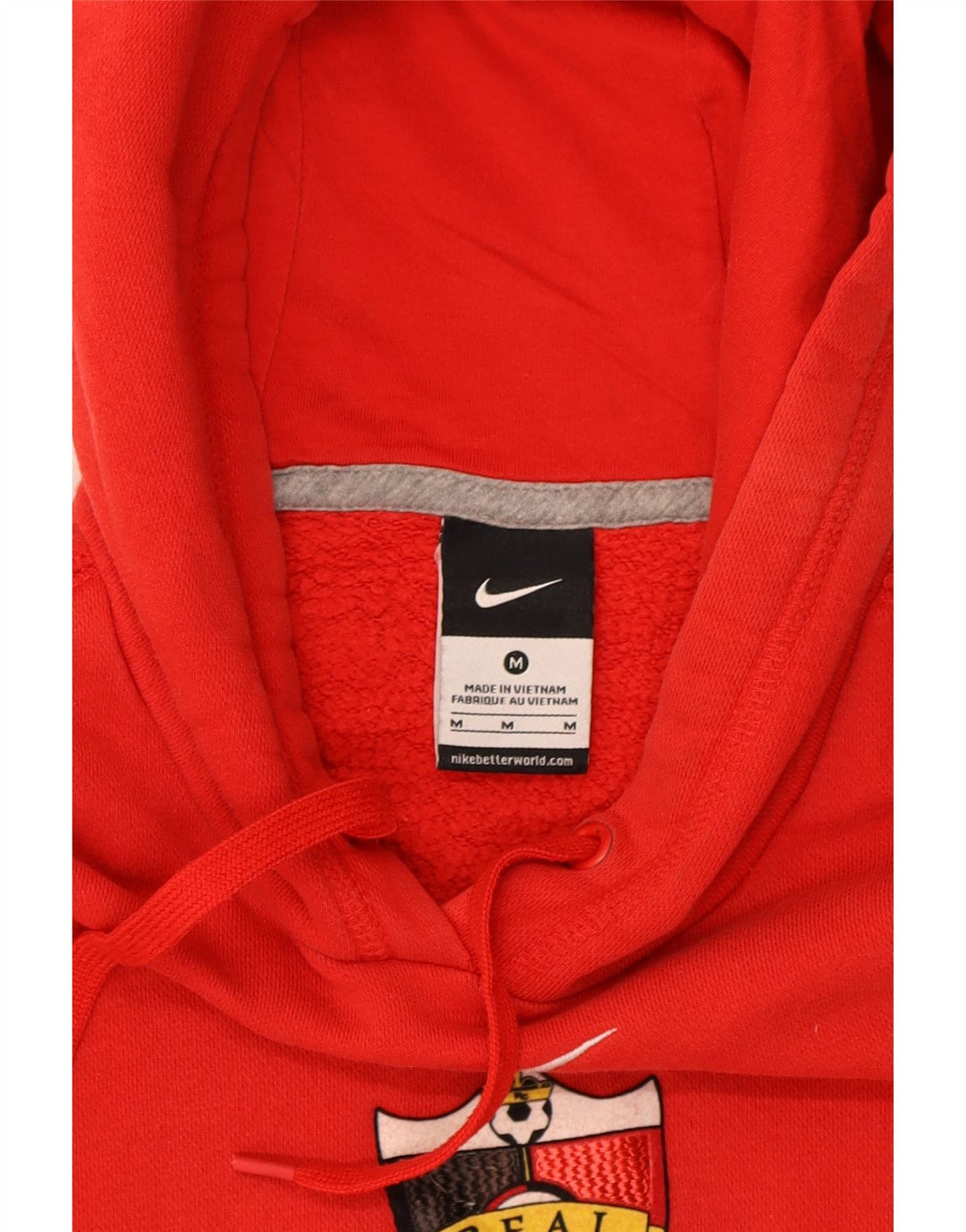 NIKE Mens Graphic Hoodie Jumper Medium Red Cotton Vintage Nike and Second-Hand Nike from Messina Hembry 