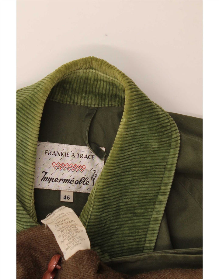 Frankie & Trace Mens Overcoat IT 46 Small Khaki Polyester