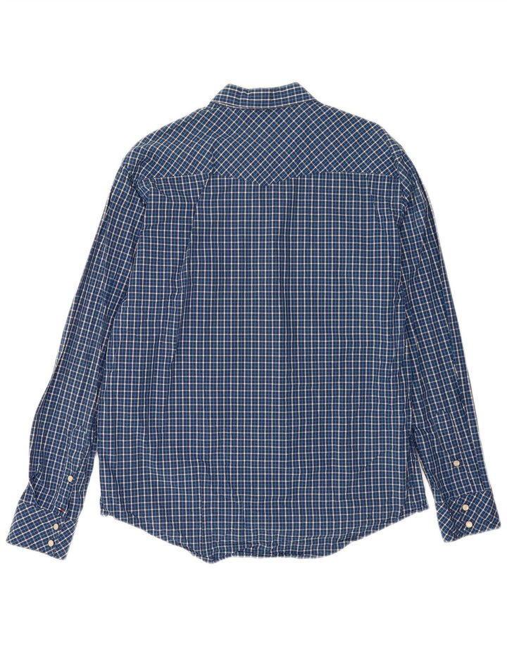 Tommy Hilfiger Herreskjorte Stor blå ternet bomuld