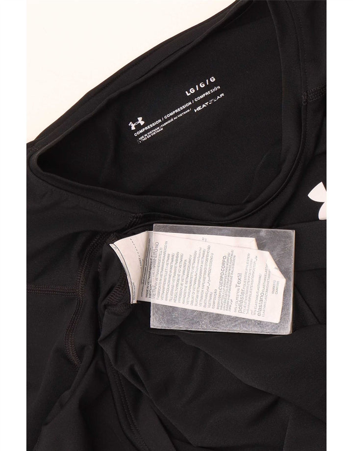 Under Armour Mens Heat Gear Top Long Sleeve Large Black Polyester