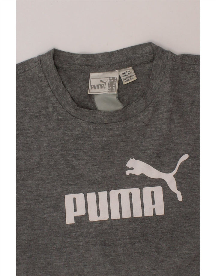 PUMA Womens Graphic T-Shirt Top UK 12 Medium  Grey Vintage Puma and Second-Hand Puma from Messina Hembry 