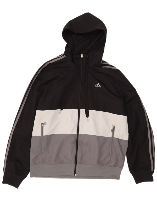 Adidas Træningsdragt med hætte til mænd Topjakke Medium Sort Colourblock Polyester