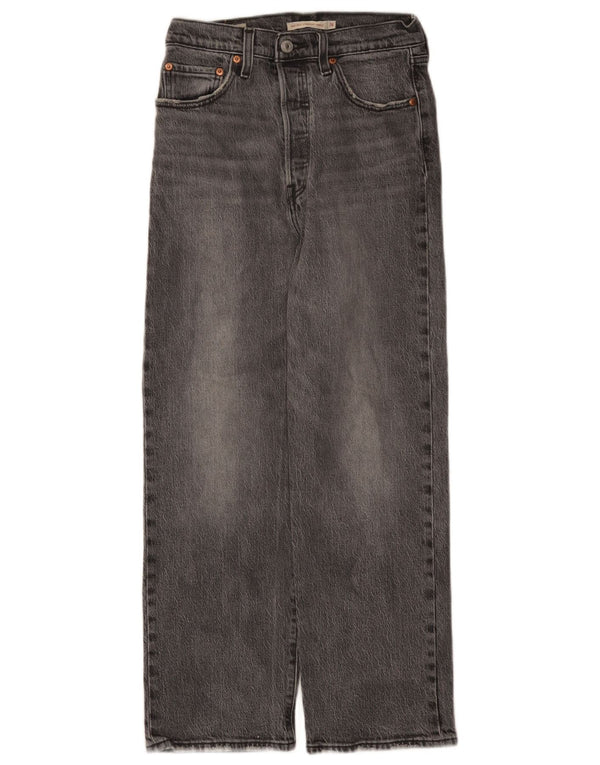 Levi's Damen Ribcage High Waist Straight Jeans W26 L27 Graue Baumwolle