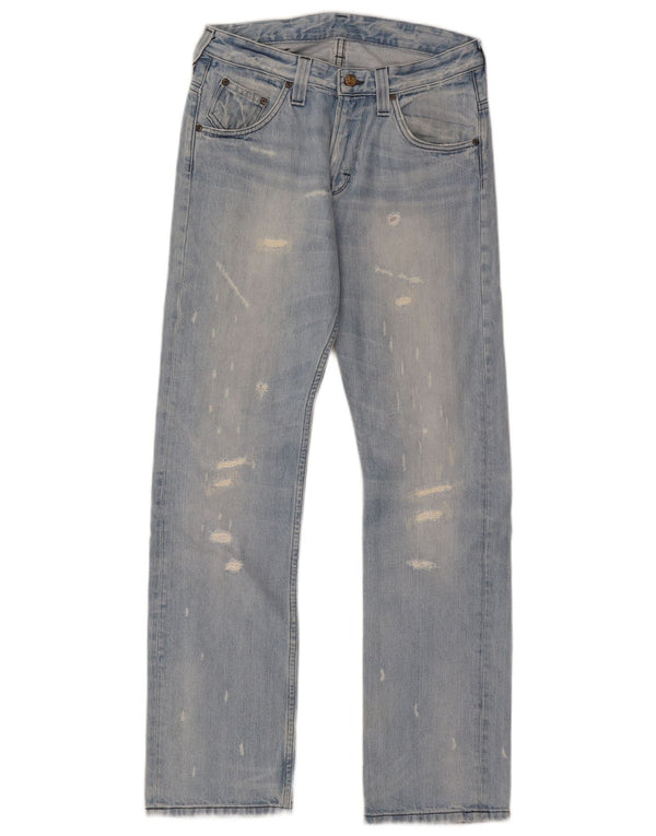 Jeans dritti invecchiati Lee Clark da donna W29 L32 cotone blu