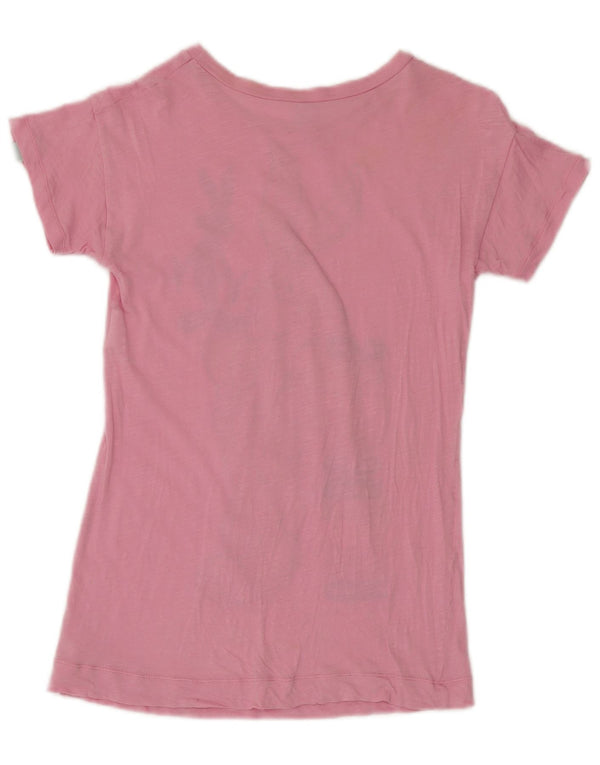 Benetton Girls Bugs Bunny Grafisk T-Shirt Top 7-8 år Medium Pink Bomuld