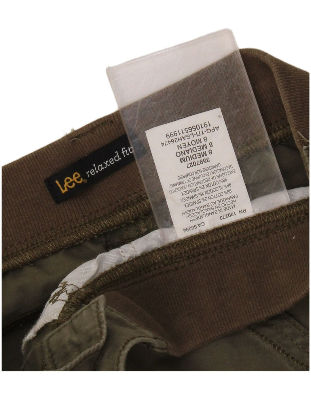 LEE Womens Relaxed Fit Cargo Shorts US 8 Medium W30  Khaki Cotton