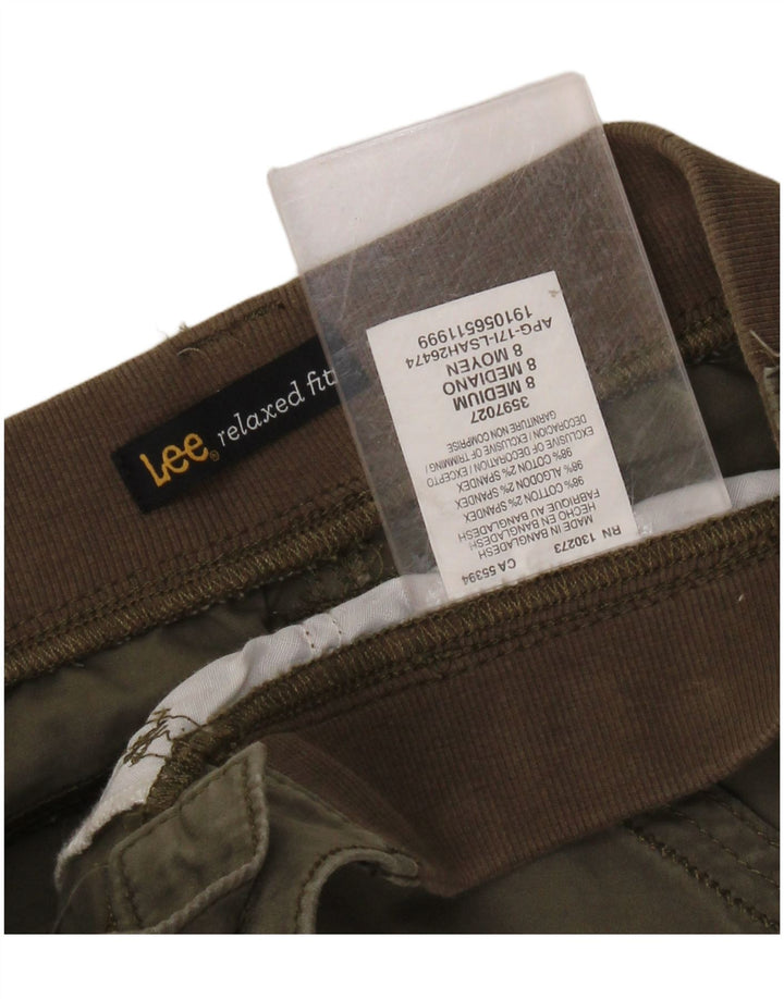 LEE Womens Relaxed Fit Cargo Shorts US 8 Medium W30  Khaki Cotton