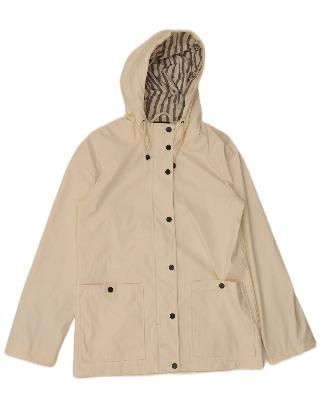 Topshop Womens Oversized Hooded Rain Jacket UK 10 Small Off White