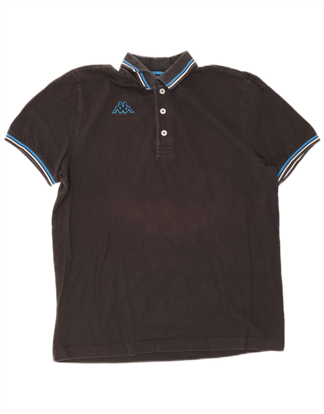 Kappa Mens Polo Shirt Large Black Striped
