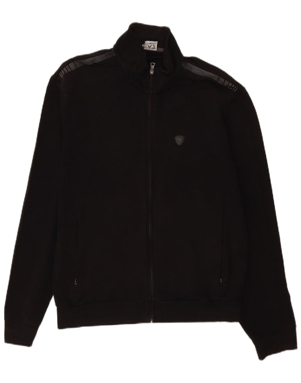 Giacca da tuta da uomo Emporio Armani grande in cotone maculato nero