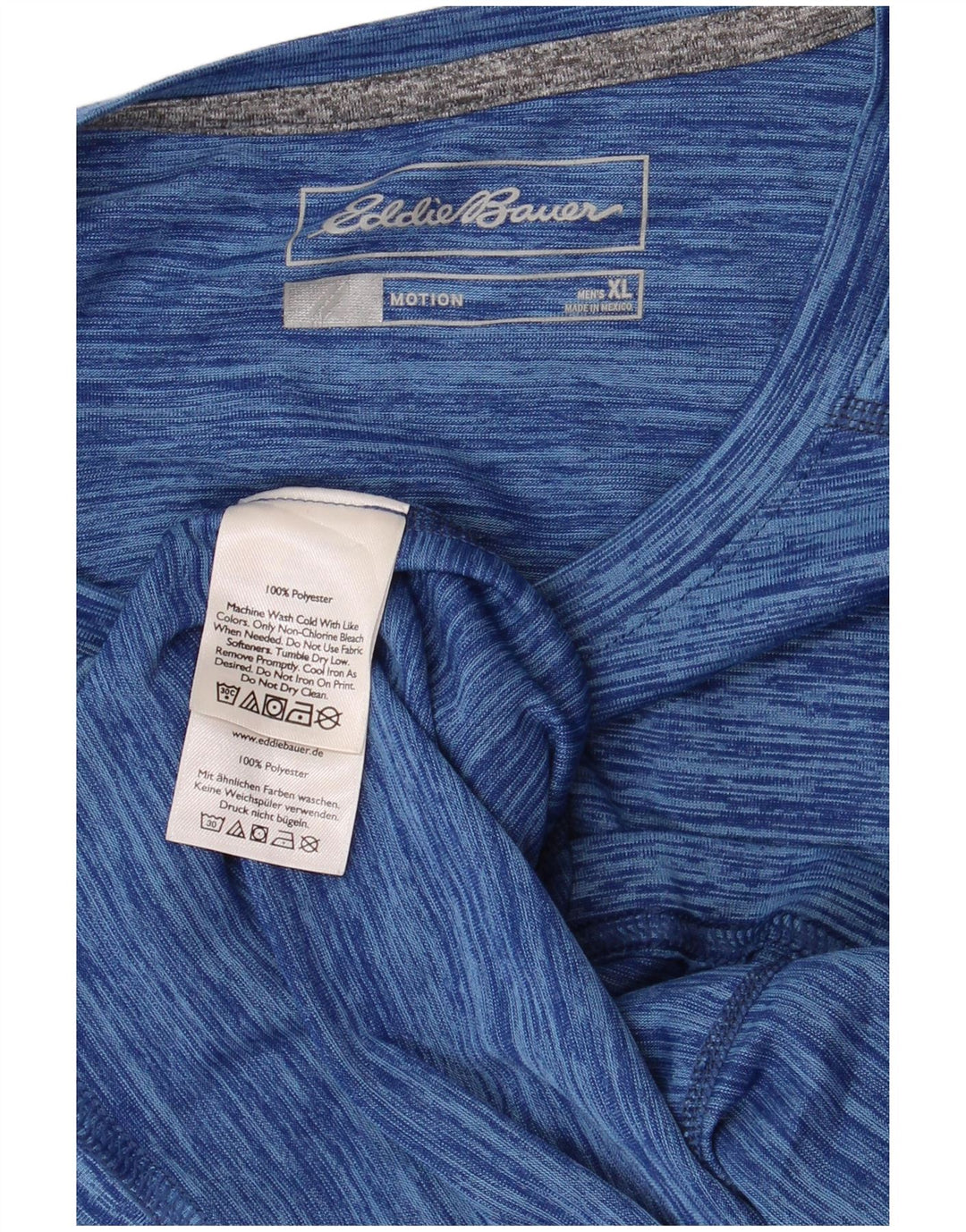 EDDIE BAUER Tricou pentru bărbați Top XL Poliester cu pături albastre