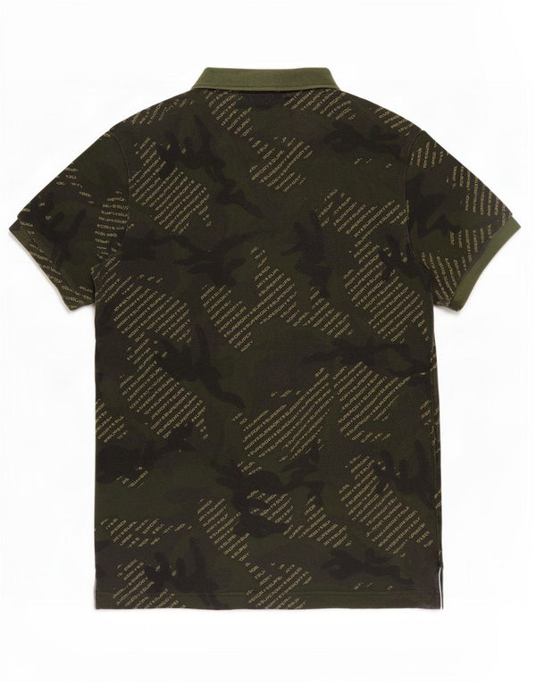 Superdry Polo Graphique Homme Large Kaki Camouflage Coton