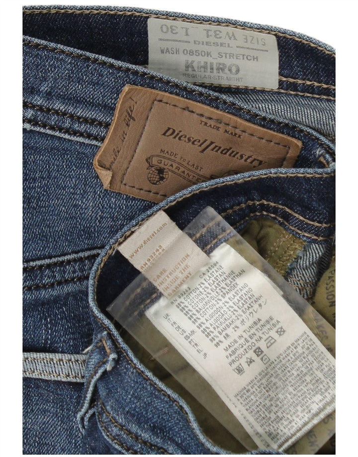 Diesel Mens Khiro Regular Straight Jeans W31 L26 Blue Cotton