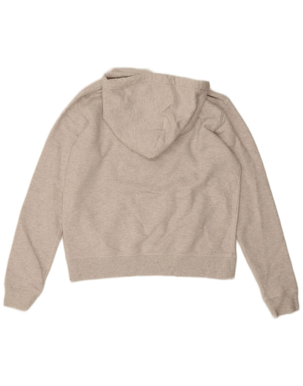 Jack Wills Womens Graphic Hoodie Jumper UK 12 Medium Grey Flecked Cotton