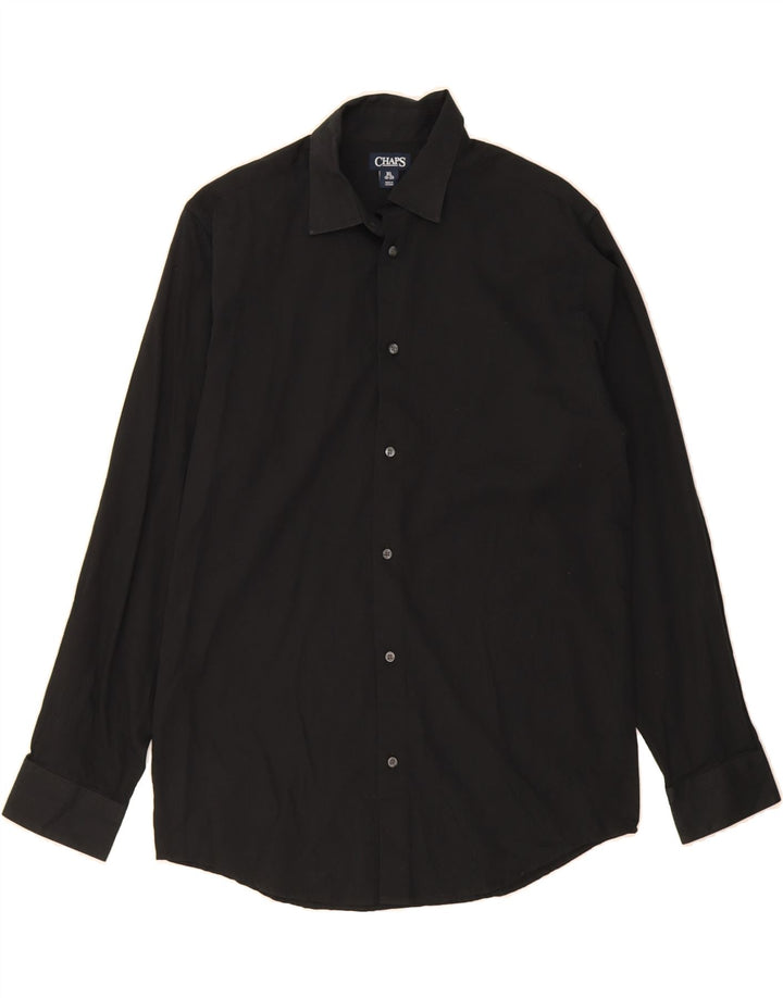 CHAPS Boys Shirt 15-16 Years XL Black Cotton Vintage Chaps and Second-Hand Chaps from Messina Hembry 