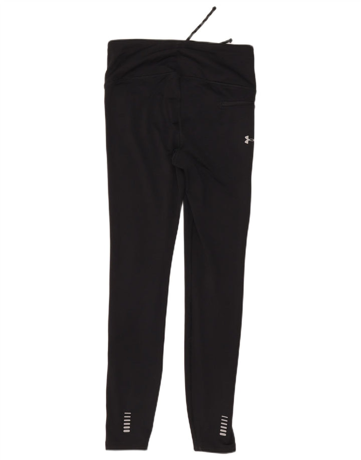 UNDER ARMOUR Womens Leggings UK 10 Small  Black Geometric Polyamide