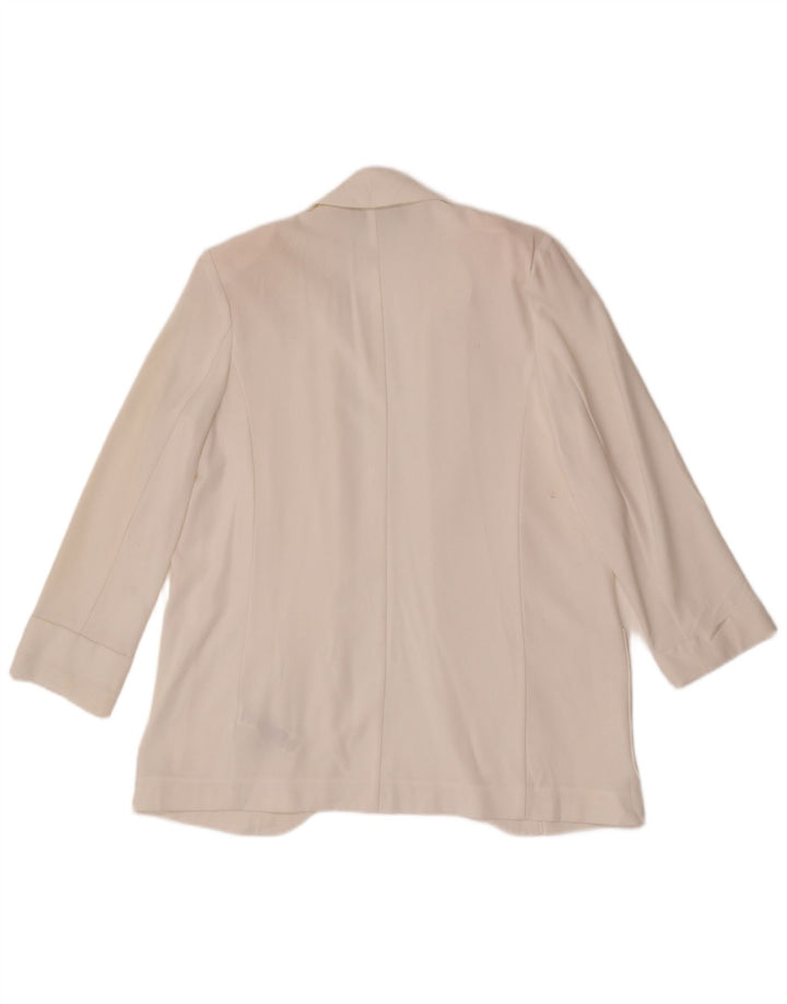 Marks & Spencer Womens Open Blazer Jacket UK 10 Small White Polyester