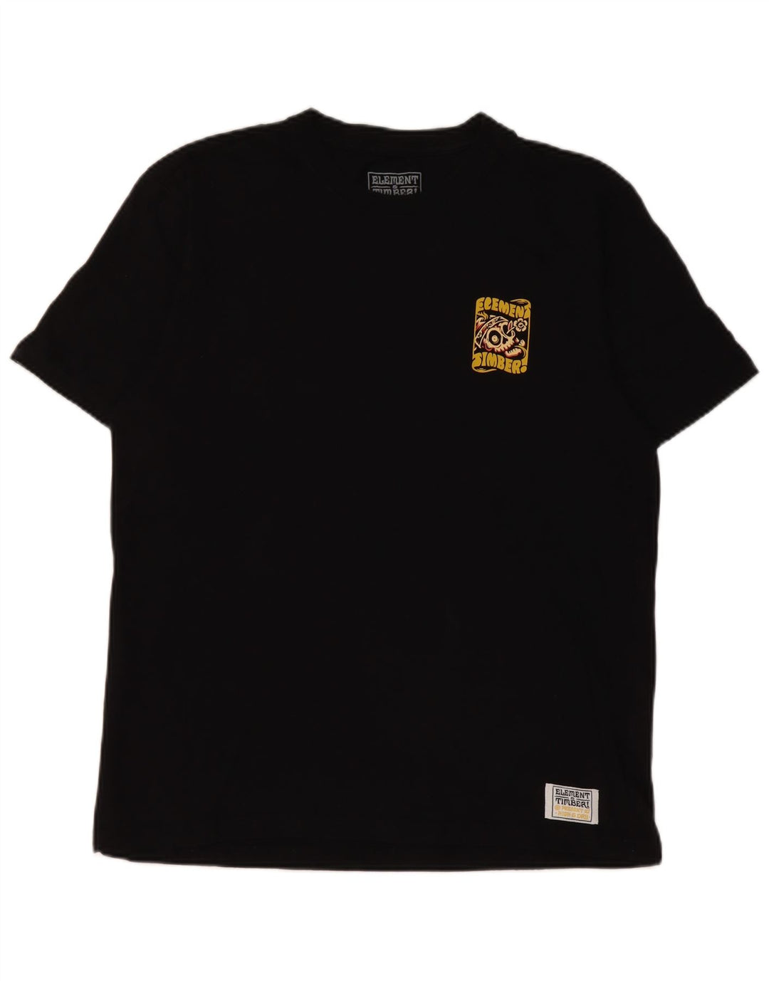 Element Herre Regular Fit Grafisk T-shirt Top Medium Sort Bomuld