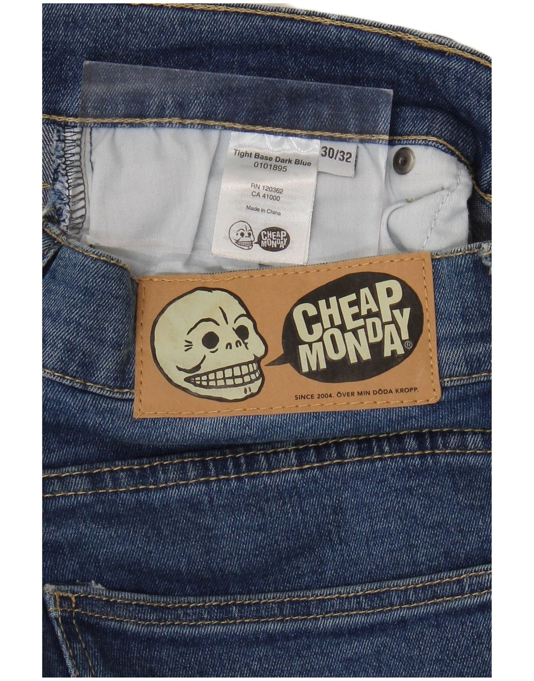 Cheap Monday Mens Slim Jeans W30 L29 Blue Cotton