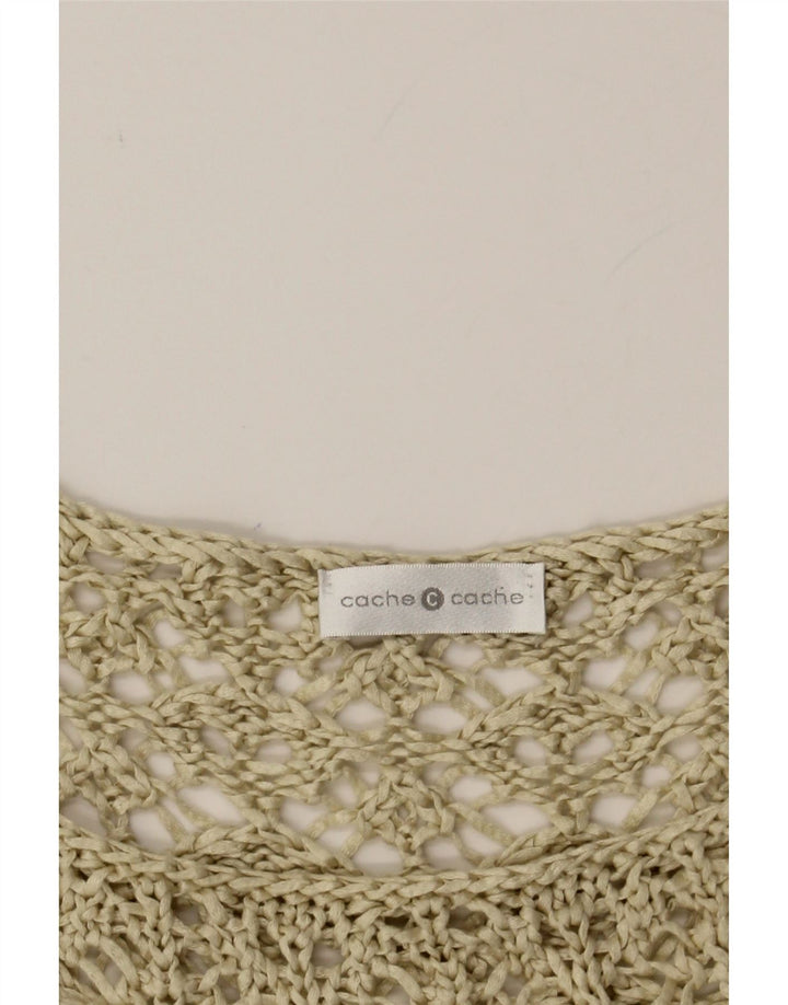 CACHE Womens Crochet Boat Neck Jumper Sweater UK 14 Medium Green Vintage Cache and Second-Hand Cache from Messina Hembry 