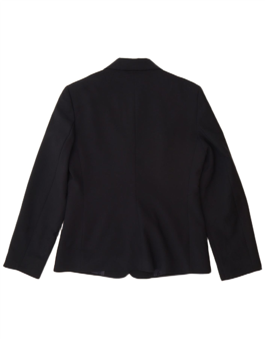 Benetton Womens 3 Button Blazer Jacket IT 42 Medium Navy Blue Polyester