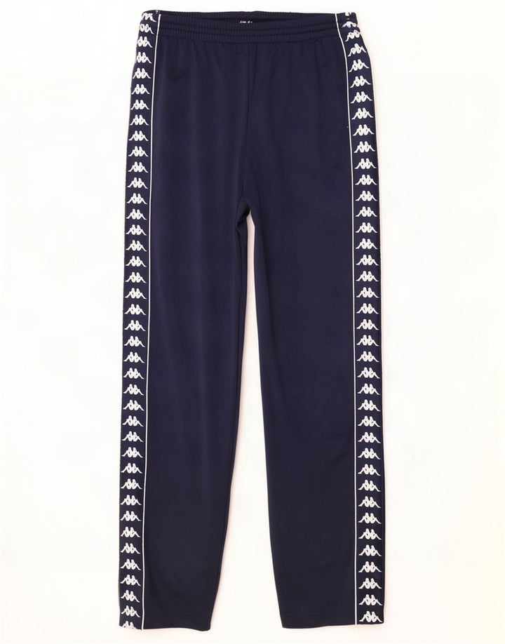 Kappa Mens Graphic Tracksuit Trousers Large Navy Blue Polyester