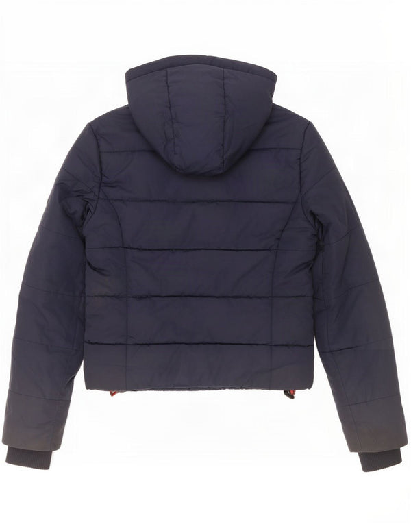 Superdry Veste matelassée à capuche pour femme UK 6 XS Bleu marine Polyester