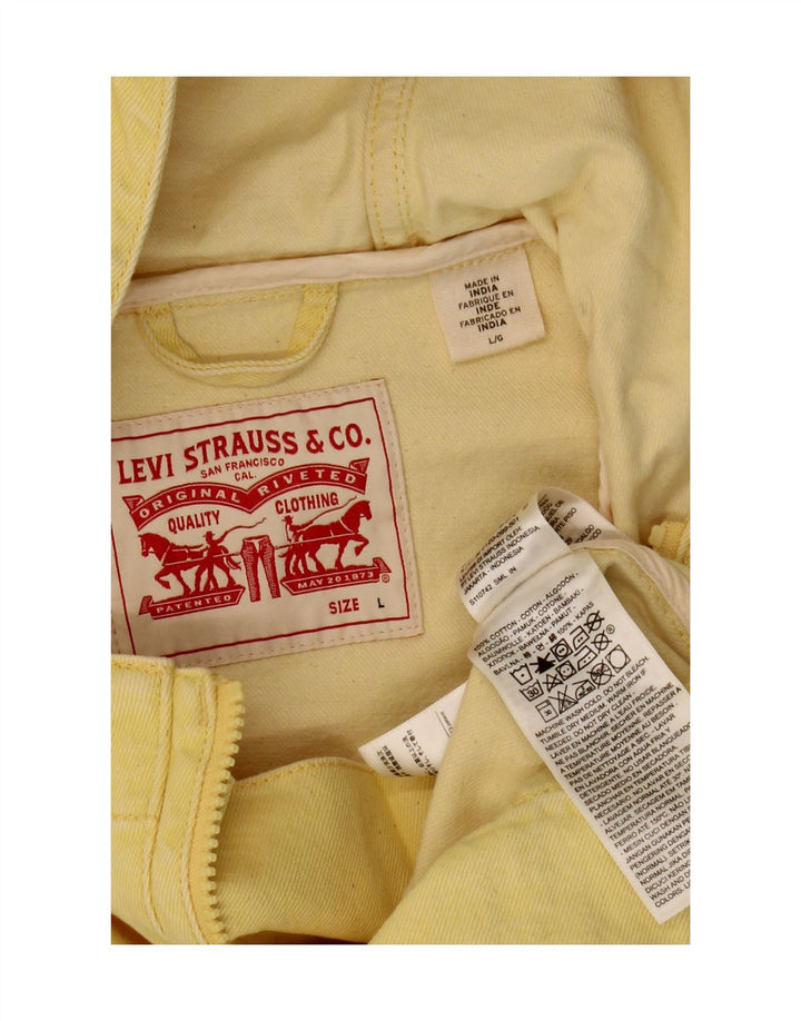 Levi's Herre hættetrøje denimjakke UK 40 Stor gul bomuld