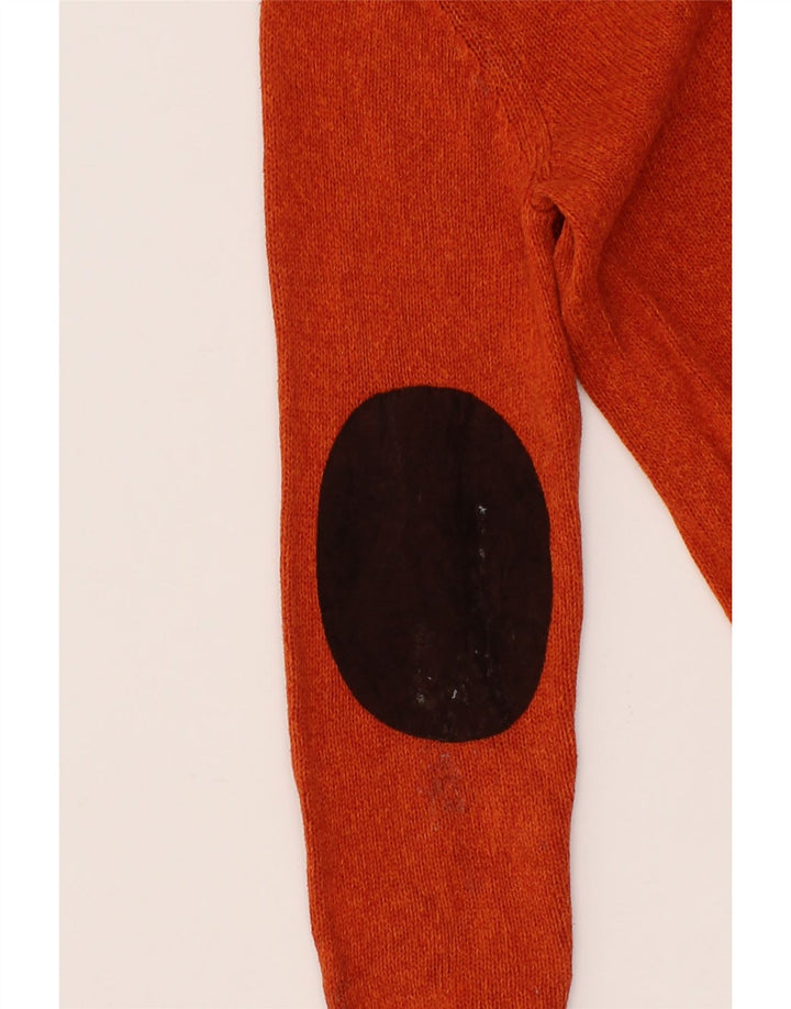 CHAPS Mens Button Neck Jumper Sweater Small Orange Cotton Vintage Chaps and Second-Hand Chaps from Messina Hembry 