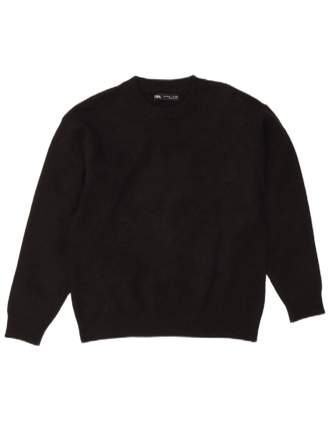 Zara Boys Crew Neck Jumper Sweater 9-10 Years Black