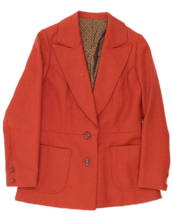 Giacca blazer vintage da donna a 2 bottoni UK 10 piccola rossa